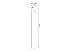 Baliza LED exterior IP54 9W 110CM 4000k Blanco 2200K/2700K/3000K Encendido/Apagado