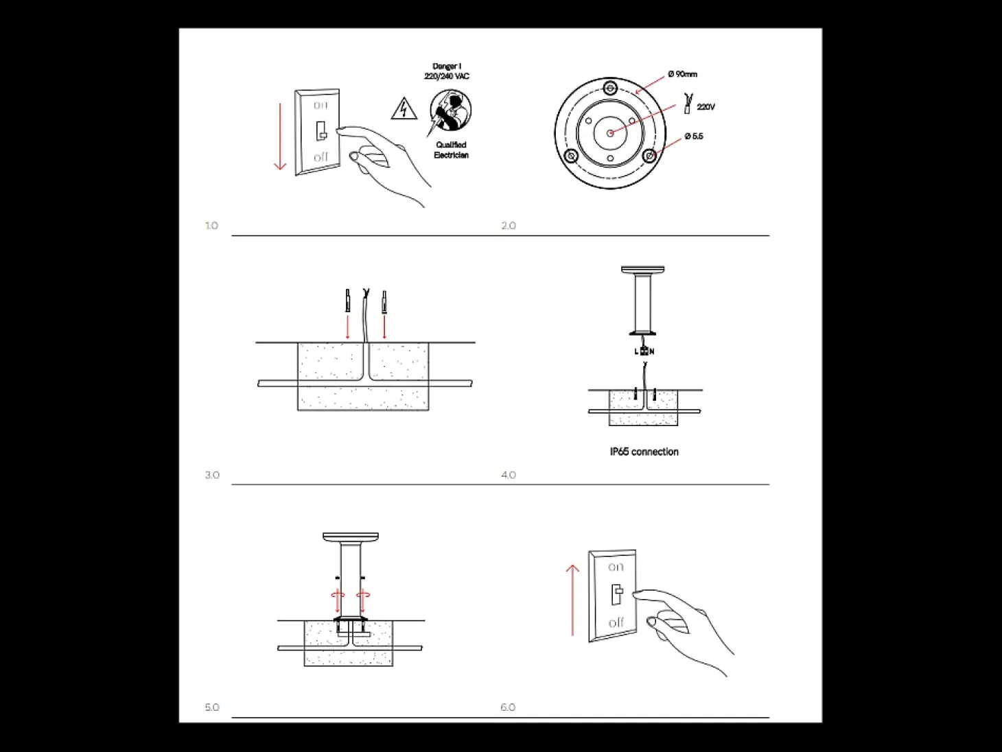 Baliza LED Mac Floor Corten 3000K - 12W IP65 de 30 cm de altura para exterior en aluminio - Downlight - Beneito & Faure