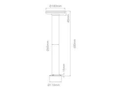Baliza LED Mac Floor XL Blanco 3000K - 12W IP65 60cm de altura para exterior en aluminio - Downlight - Beneito & Faure