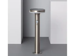 Baliza Solar Exterior LED 6W Superficie Pie 45cm con Detector de Movimiento Helios Inox 3000K Blanco Cálido