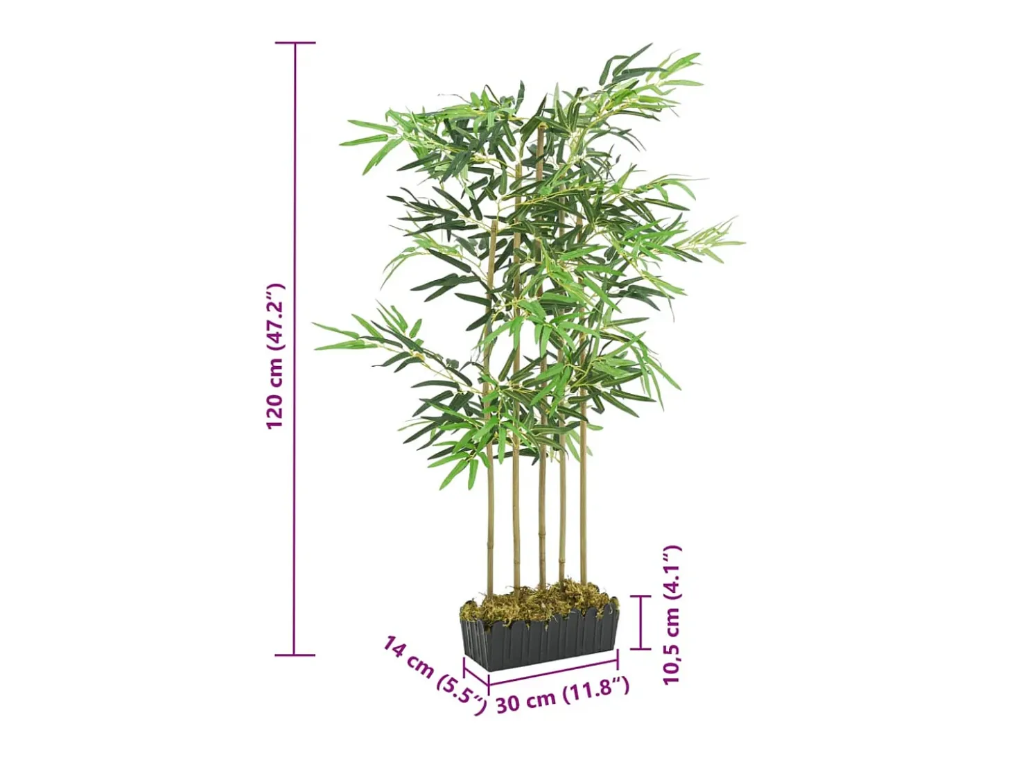 Bambú artificial 730 hojas 120 cm verde
