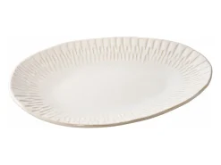 Bandeja de cerámica blanca 30,5 x 20 cm