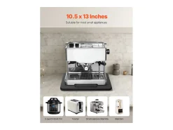 Bandeja Deslizante para Electrodomésticos de Cocina SucceBuy, 26,7 x 33 cm, Bandeja con Ruedas de Goma, para Pequeños Electrodomésticos de Cocina, Color Negro
