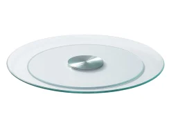 Bandeja Giratoria Redonda SucceBuy para Mesa, 51 cm, Bandeja de Servicio Giratoria 360°, Centro de Mesa de Comedor de Vidrio Templado Transparente, para Banquetes
