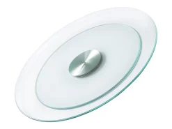 Bandeja Giratoria Redonda SucceBuy para Mesa, 51 cm, Bandeja de Servicio Giratoria 360°, Centro de Mesa de Comedor de Vidrio Templado Transparente, para Banquetes