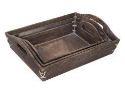 Bandeja MCW-C50 Shabby look (juego de 3), marrón, shabby