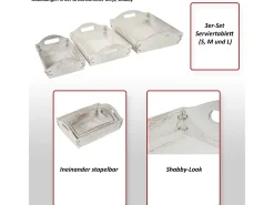 Bandeja MCW-C50 Shabby look (juego de 3), marrón, shabby