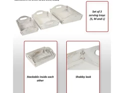 Bandeja MCW-C50 Shabby look (juego de 3), blanco, shabby