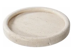 Bandeja redonda de travertino natural Ø 25,5 cm