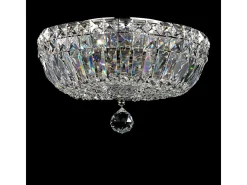 Basfor Plafón Semi Empotrado Níquel Antiguo & Cristal, 3 Luces, E14
