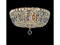 Basfor Plafón Semi Empotrado Oro Antiguo & Cristal, 3 Luces, E14