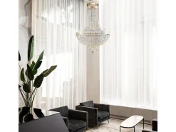 Bella Grand Chandelier Oro y Cristal, 6 Luces, E14