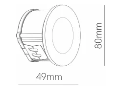 Beneito & Faure - Aplique LED empotrable Artis R Wall de 4,5 W - Aplique de pared redondo IP66 con interruptor 2700K/3200K/4000K