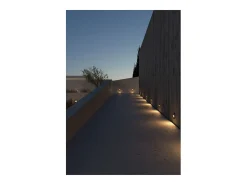 Beneito & Faure - Baliza empotrada LED Mis R Wall de 3 W - Baliza redonda IP65 con interruptor 2700K/3200K/4000K - Corten