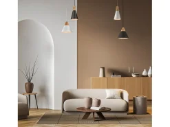 Bicones Lámpara Colgante de Techo Dome Negra, 1 Luz, E27
