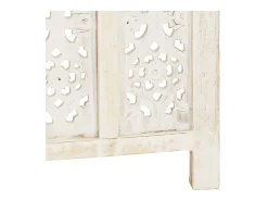 Biombo 5 paneles tallado a mano madera mango blanco 200x165 cm ES675827