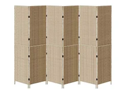 Biombo beige 292 x 180 cm poliratán