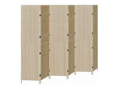 Biombo beige 292 x 180 cm poliratán