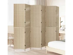 Biombo beige 292 x 180 cm poliratán
