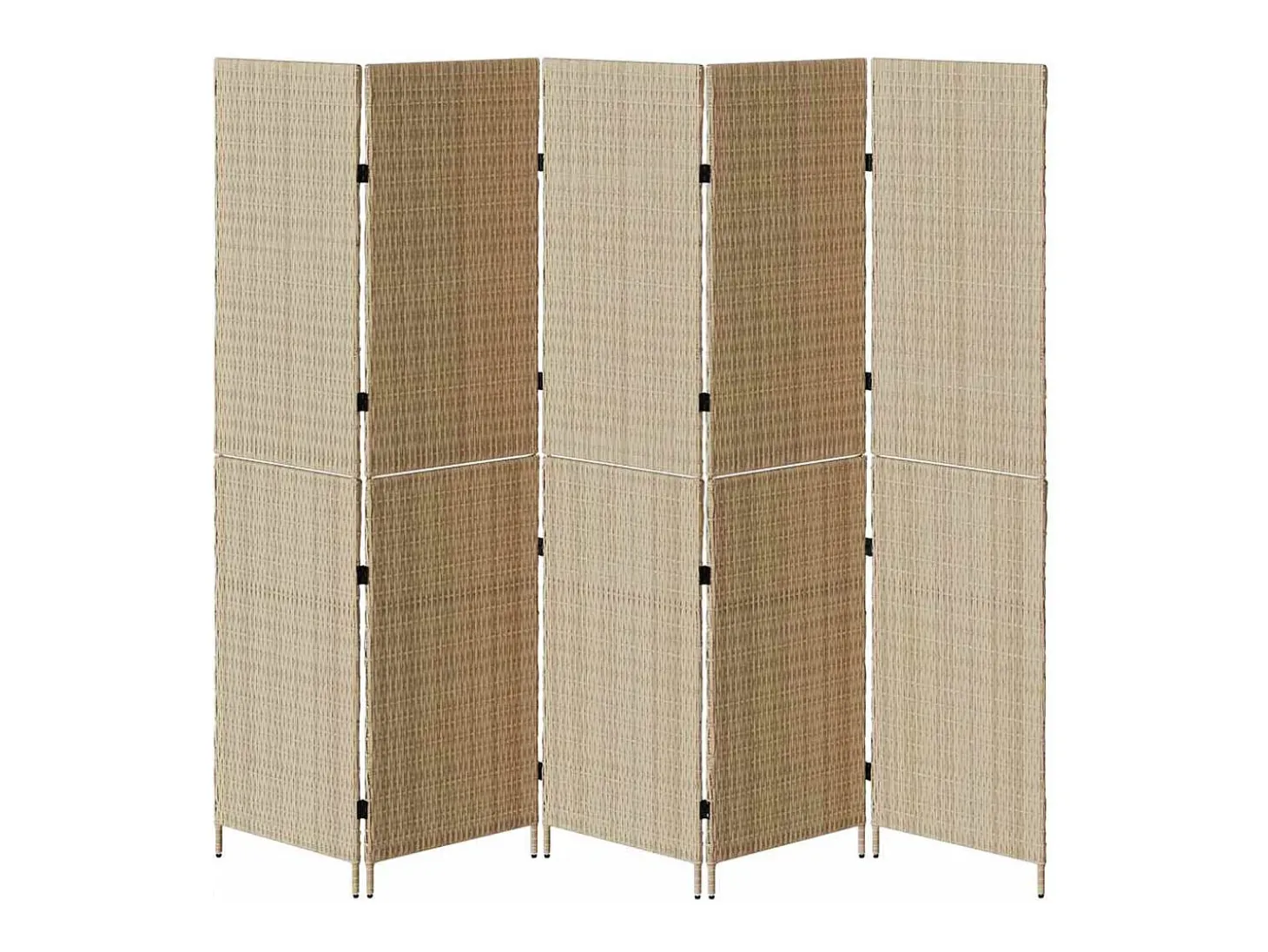 Biombo beige 242 x 180 cm. polirratán