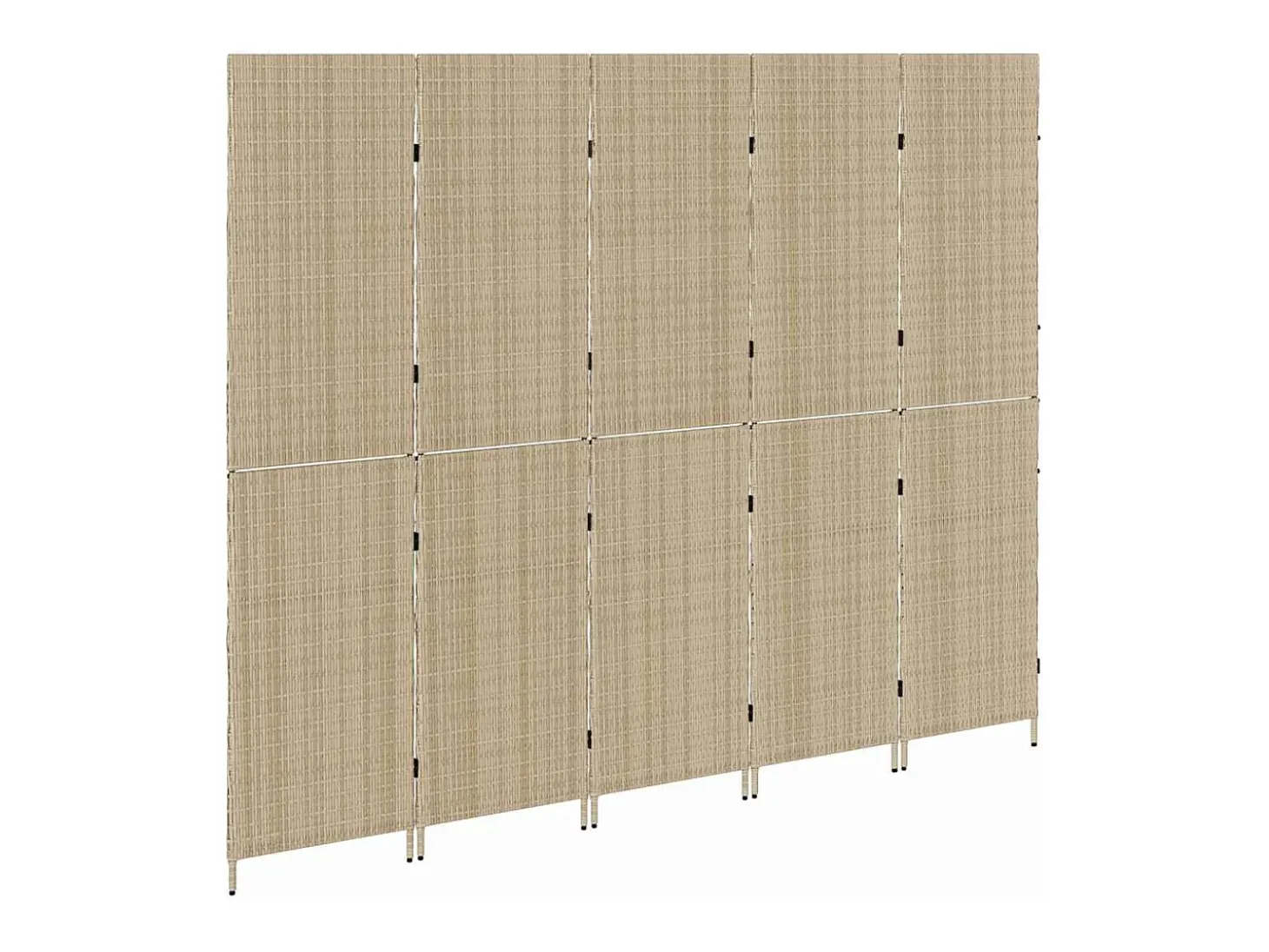Biombo beige 242 x 180 cm. polirratán