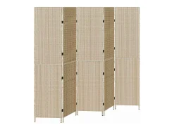 Biombo beige 242 x 180 cm. polirratán