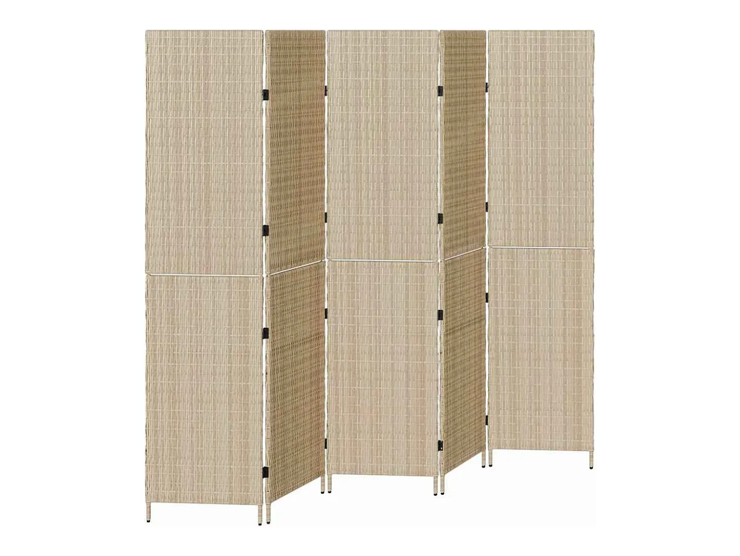 Biombo beige 242 x 180 cm. polirratán