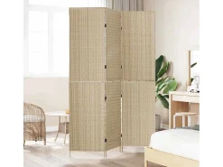 Biombo beige 147 x 180 cm polirratán
