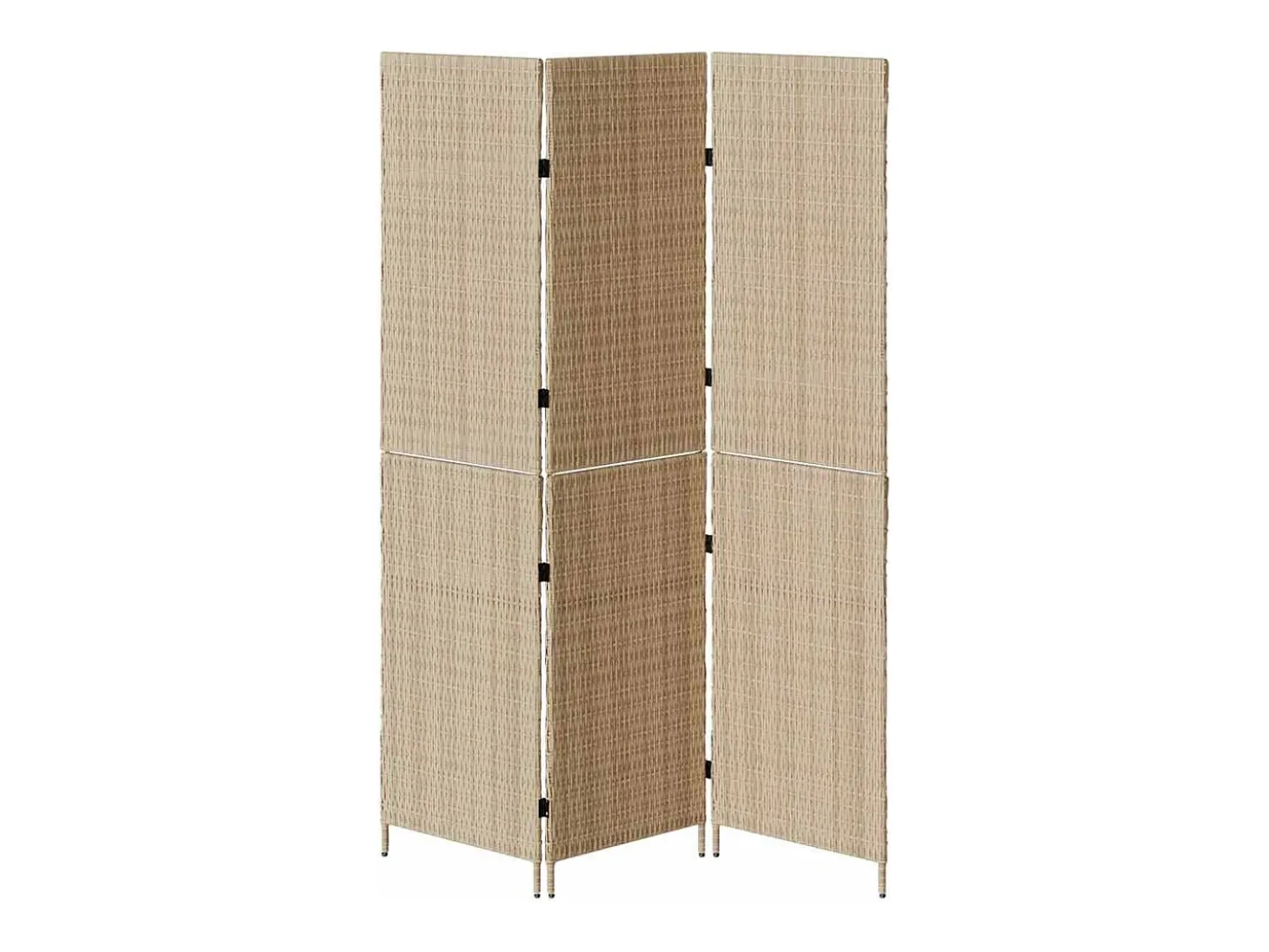 Biombo beige 147 x 180 cm polirratán