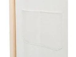 Biombo de 6 paneles Crema 240 x 170 x 4 cm Tela