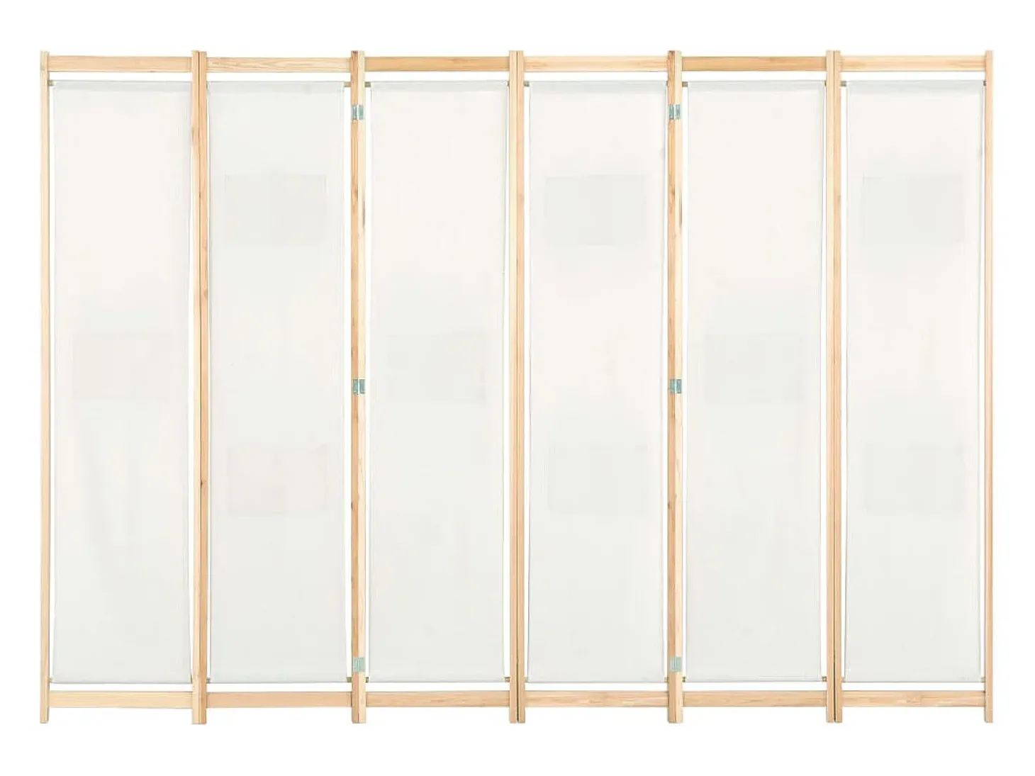 Biombo de 6 paneles Crema 240 x 170 x 4 cm Tela