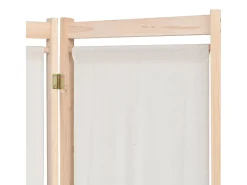 Biombo de 5 paneles Crema 200 x 170 x 4 cm Tela