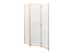 Biombo de 3 paneles Crema 120x170x4 cm Tela