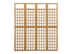 Biombo de 4 paneles de madera maciza de pino, 161 x 180 cm
