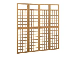 Biombo de 4 paneles de madera maciza de pino, 161 x 180 cm