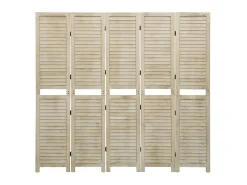 Biombo de 5 paneles de madera maciza de paulownia 175x165 cm ES877770