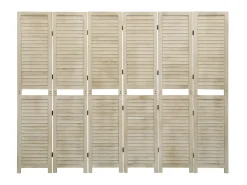 Biombo de 6 paneles de madera maciza de paulownia 210x165 cm ES828133