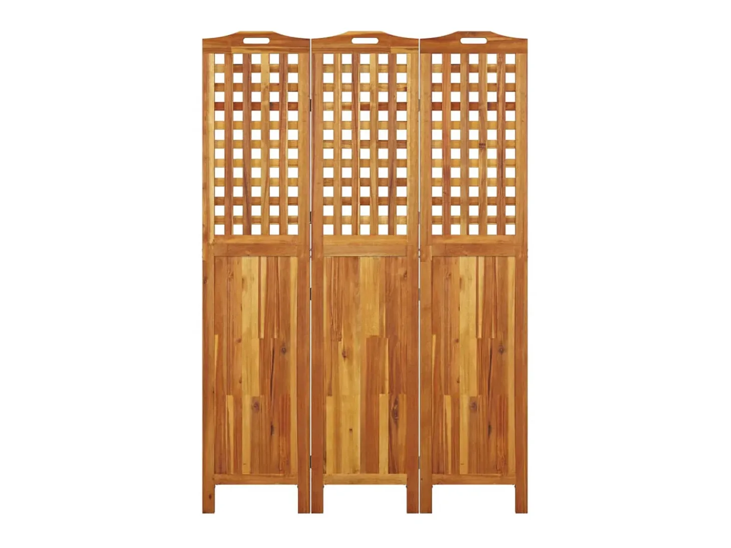 Biombo de 3 paneles de madera maciza de acacia 121,5x2x180 cm ES978703