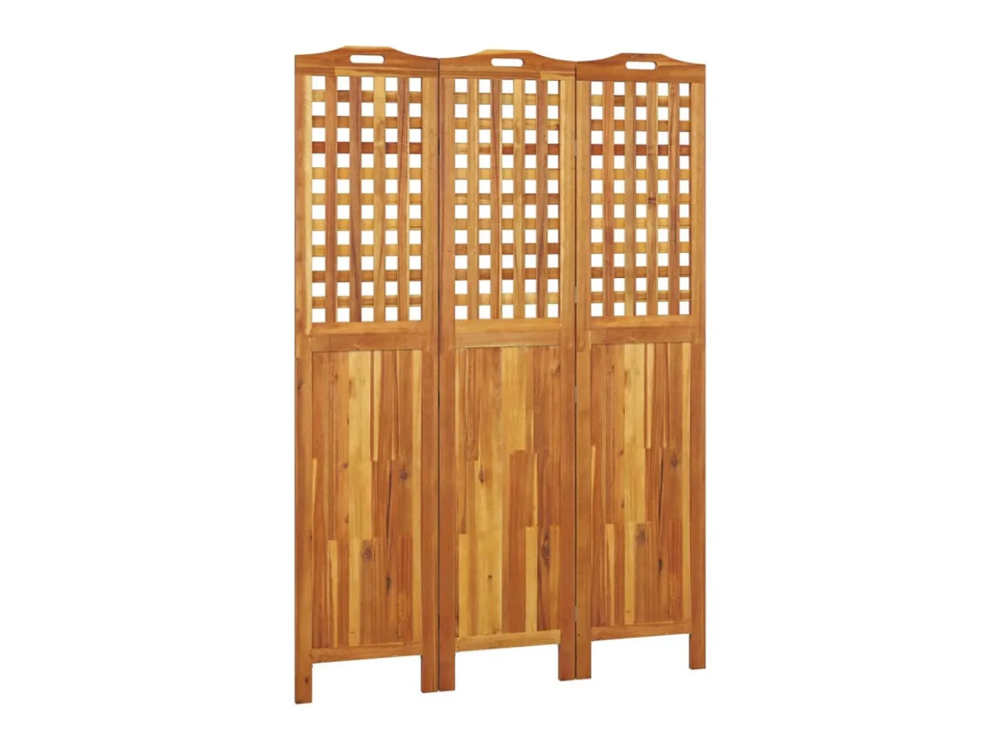 Biombo de 3 paneles de madera maciza de acacia 121,5x2x180 cm ES978703