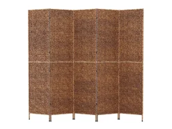 Biombo de 5 paneles jacinto de agua marrón 205x180 cm ES487200