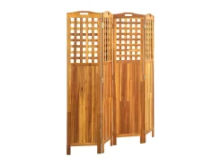 Biombo de 4 paneles madera maciza de acacia 121x2x120 cm ES339396