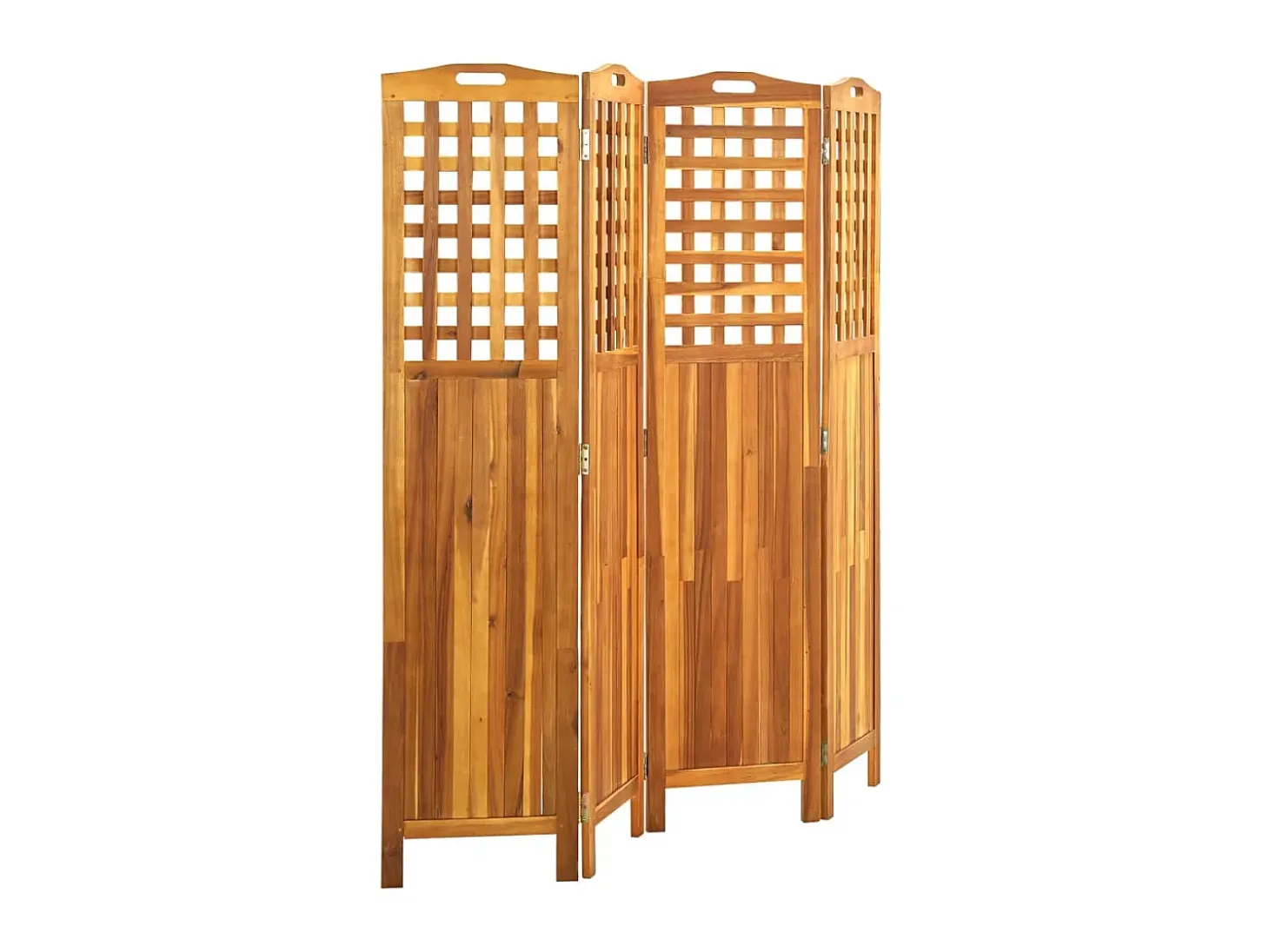 Biombo de 4 paneles madera maciza de acacia 121x2x120 cm ES339396