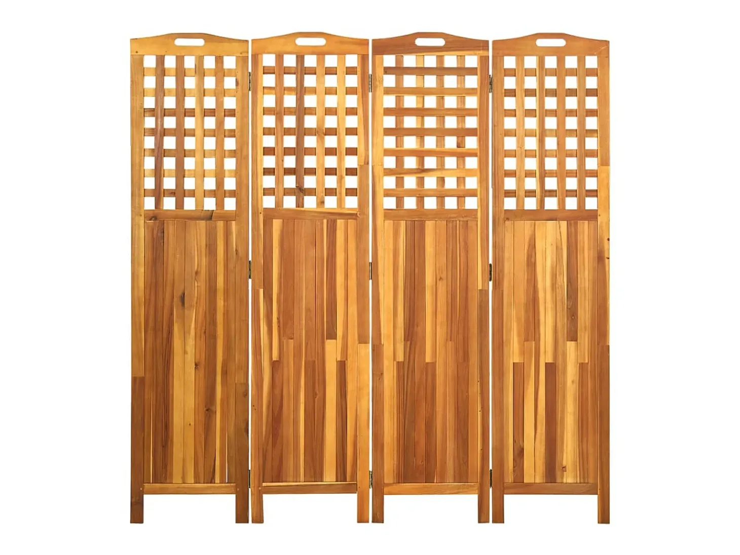 Biombo de 4 paneles madera maciza de acacia 121x2x120 cm ES339396