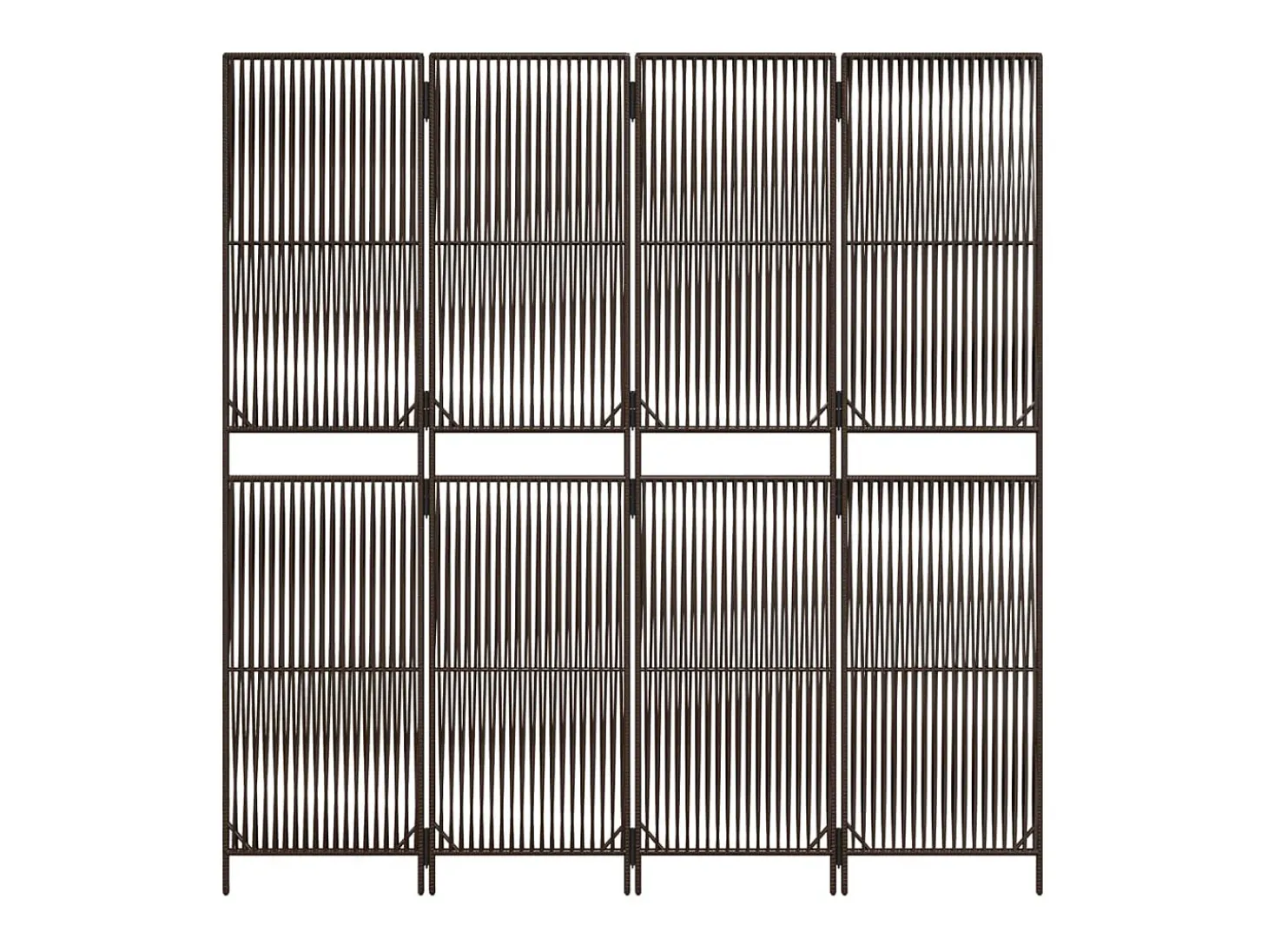 Biombo de 4 paneles ratán sintético marrón ES189415