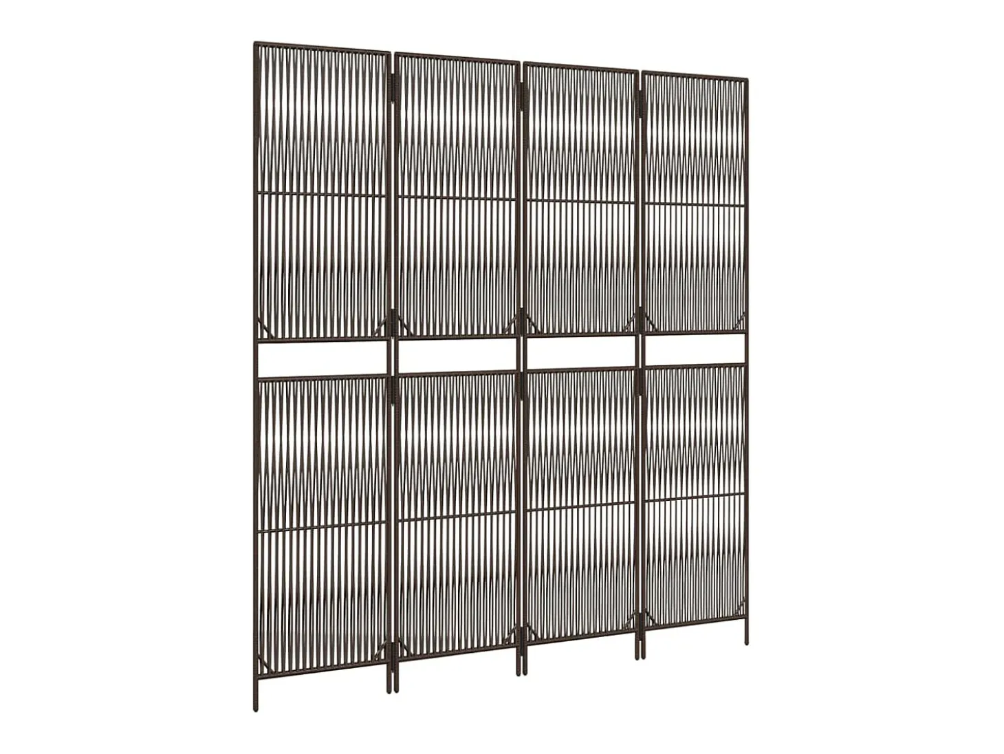 Biombo de 4 paneles ratán sintético marrón ES189415