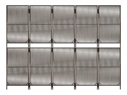 Biombo de 5 paneles ratán sintético marrón ES434772