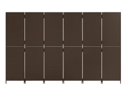 Biombo de 6 paneles ratán sintético marrón ES113272