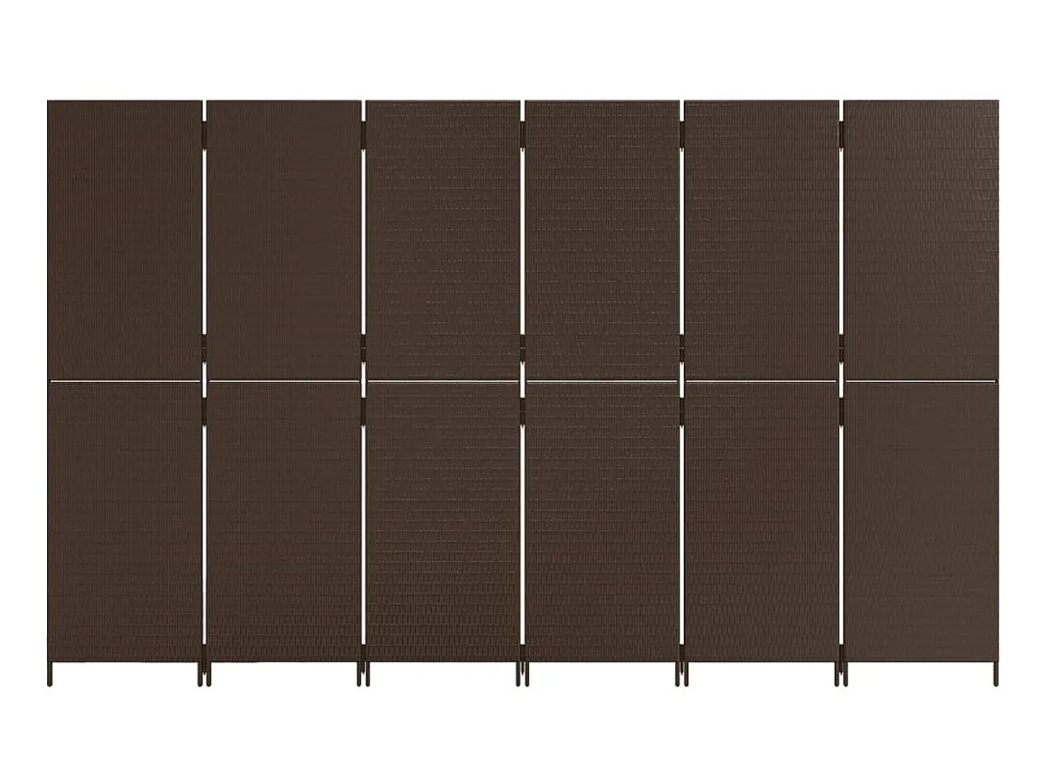 Biombo de 6 paneles ratán sintético marrón ES113272