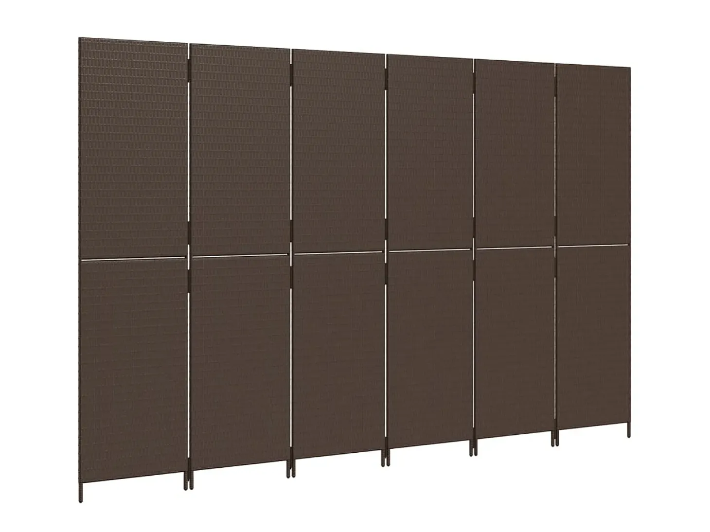 Biombo de 6 paneles ratán sintético marrón ES113272