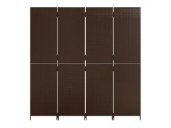 Biombo de 4 paneles ratán sintético marrón ES475889